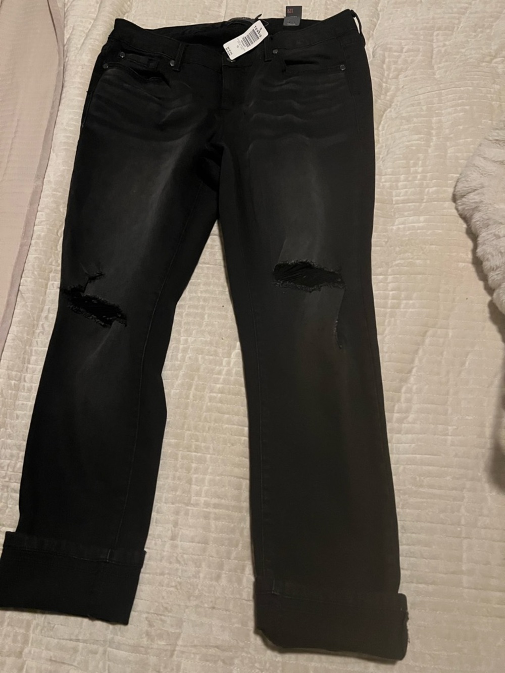 Black Distressed Women’s Jeans - Classic Straight Fit NWT